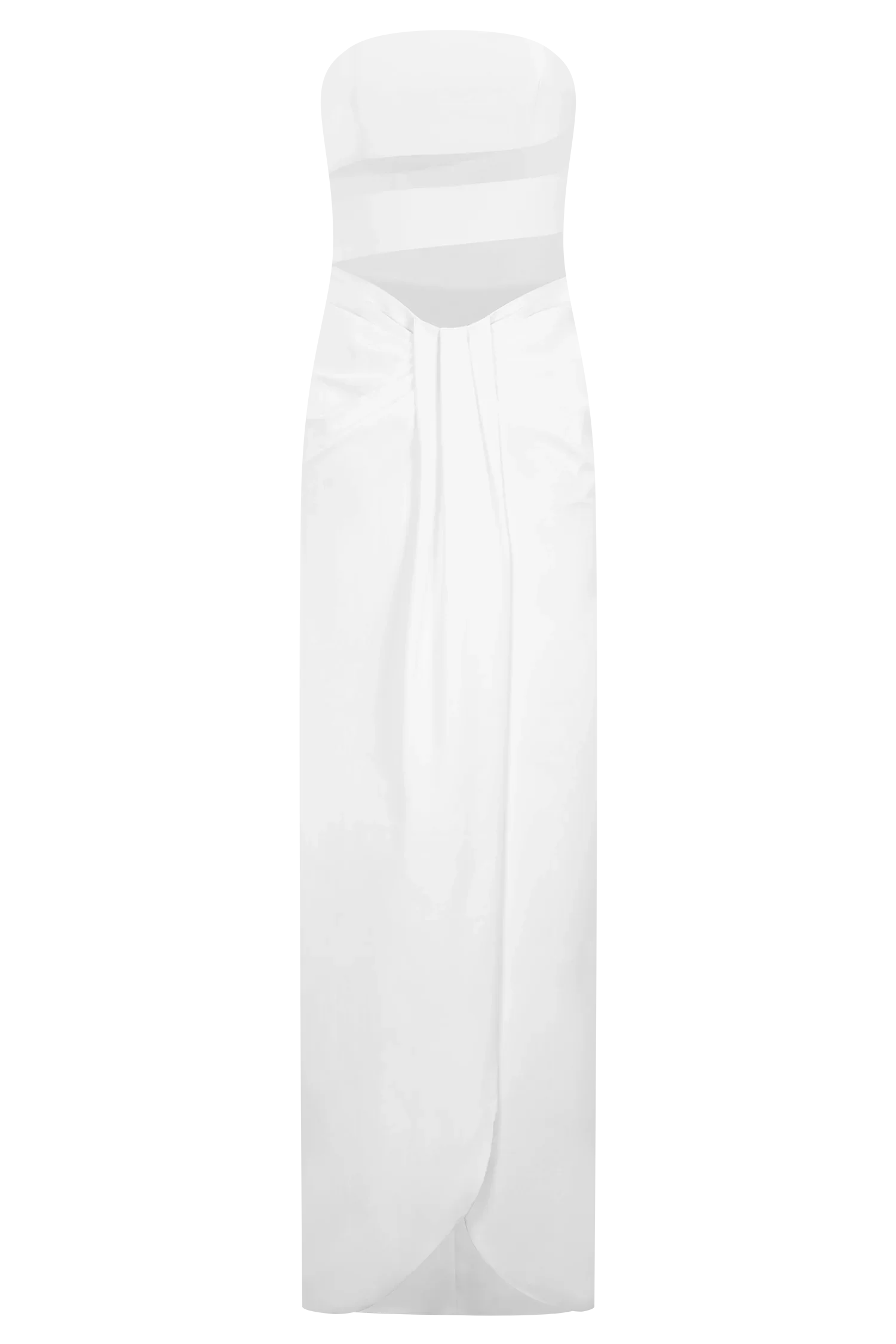 Paulina Cut Out Strapless Maxi Dress White