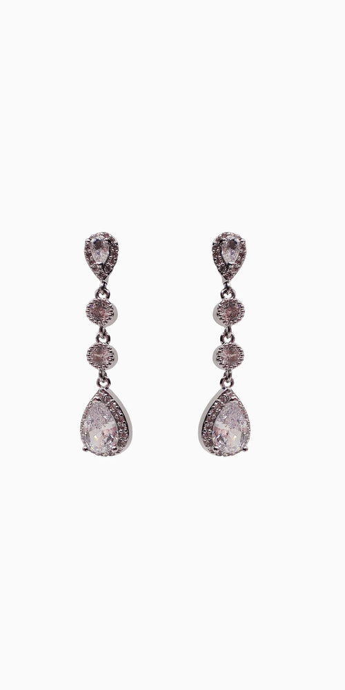 4 Stone Linear Drop Earring