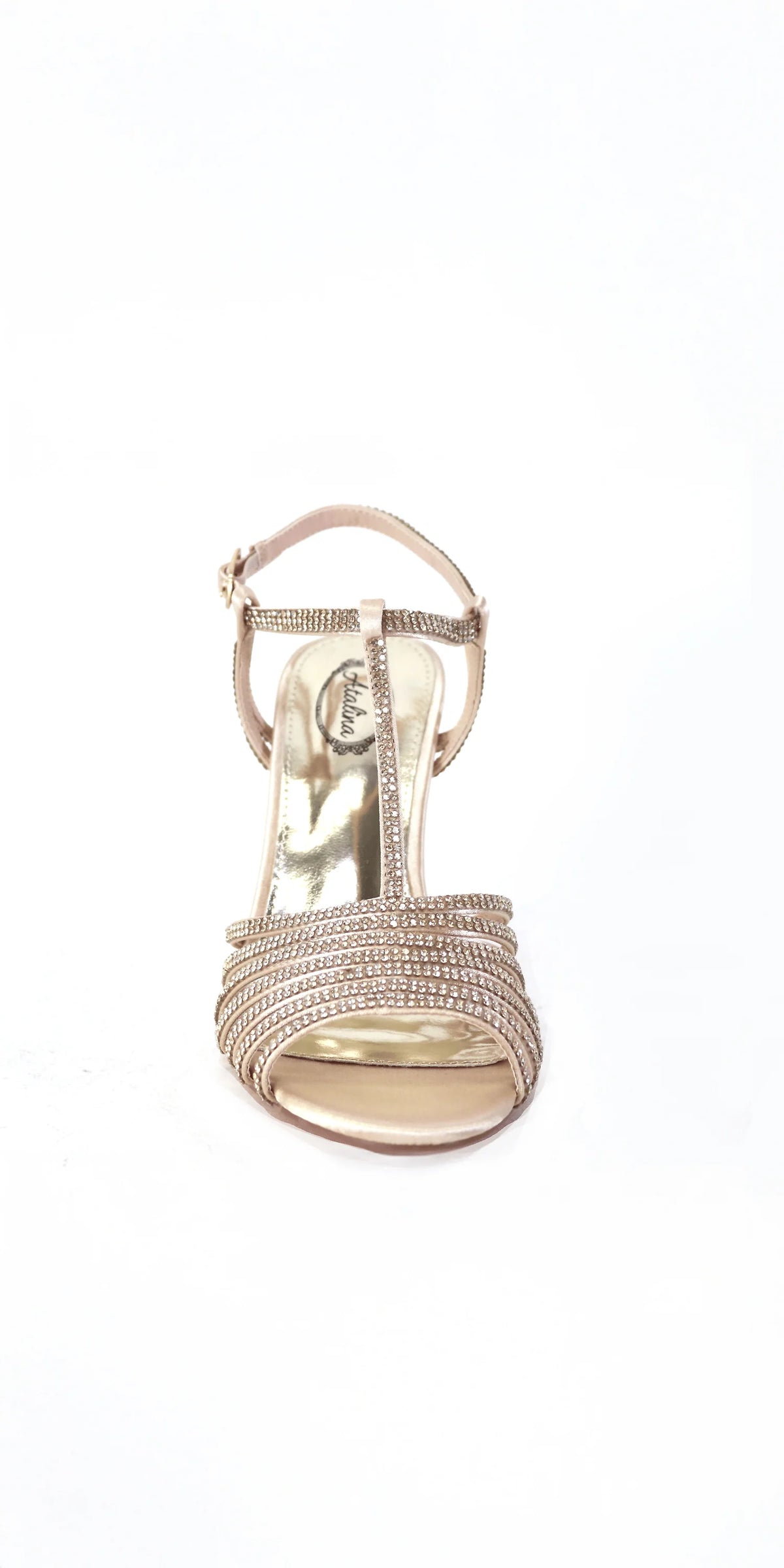 Satin Rhinestone Strappy High Heel Sandal