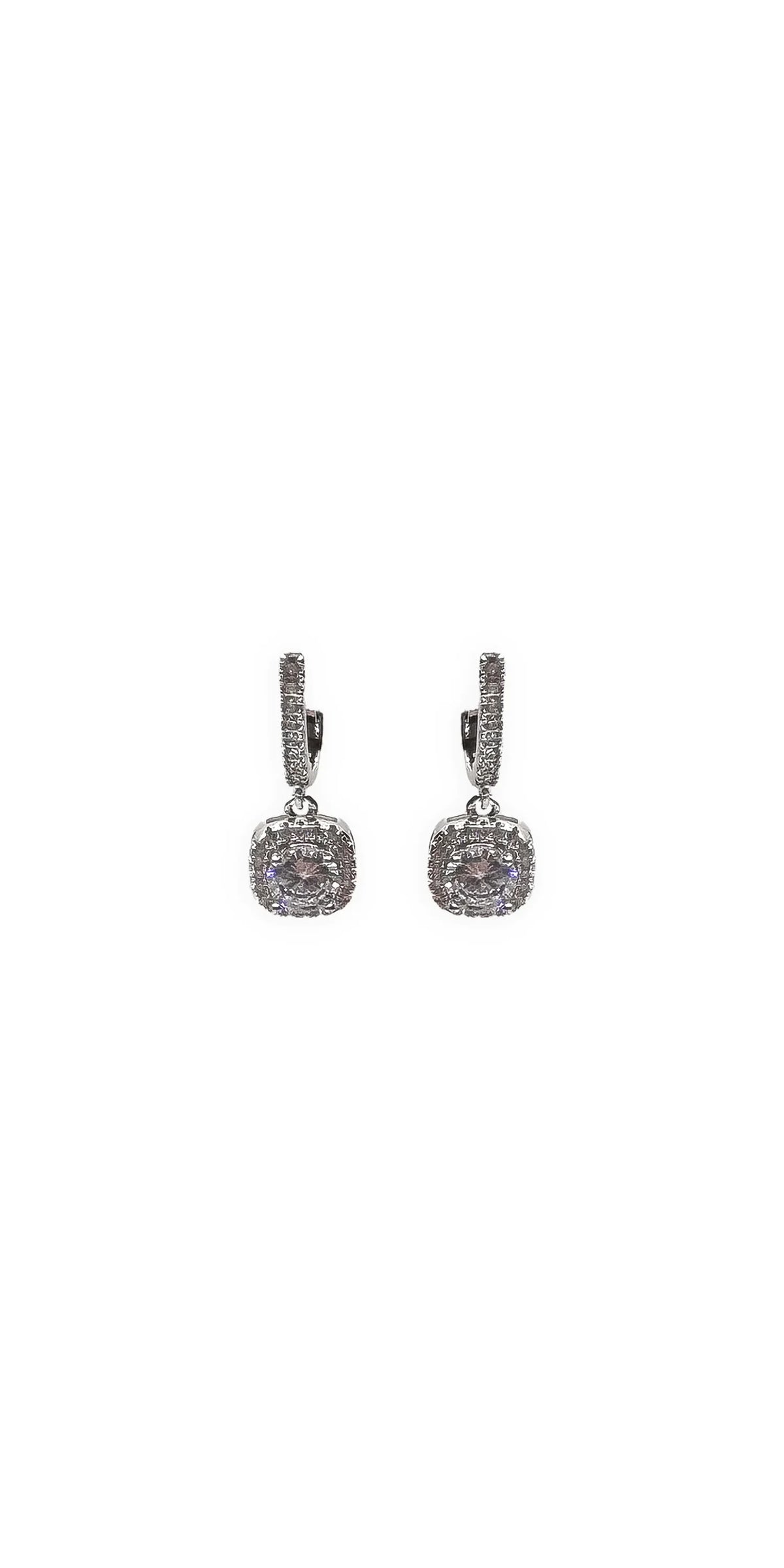 Leverback Cushion Stone Earrings