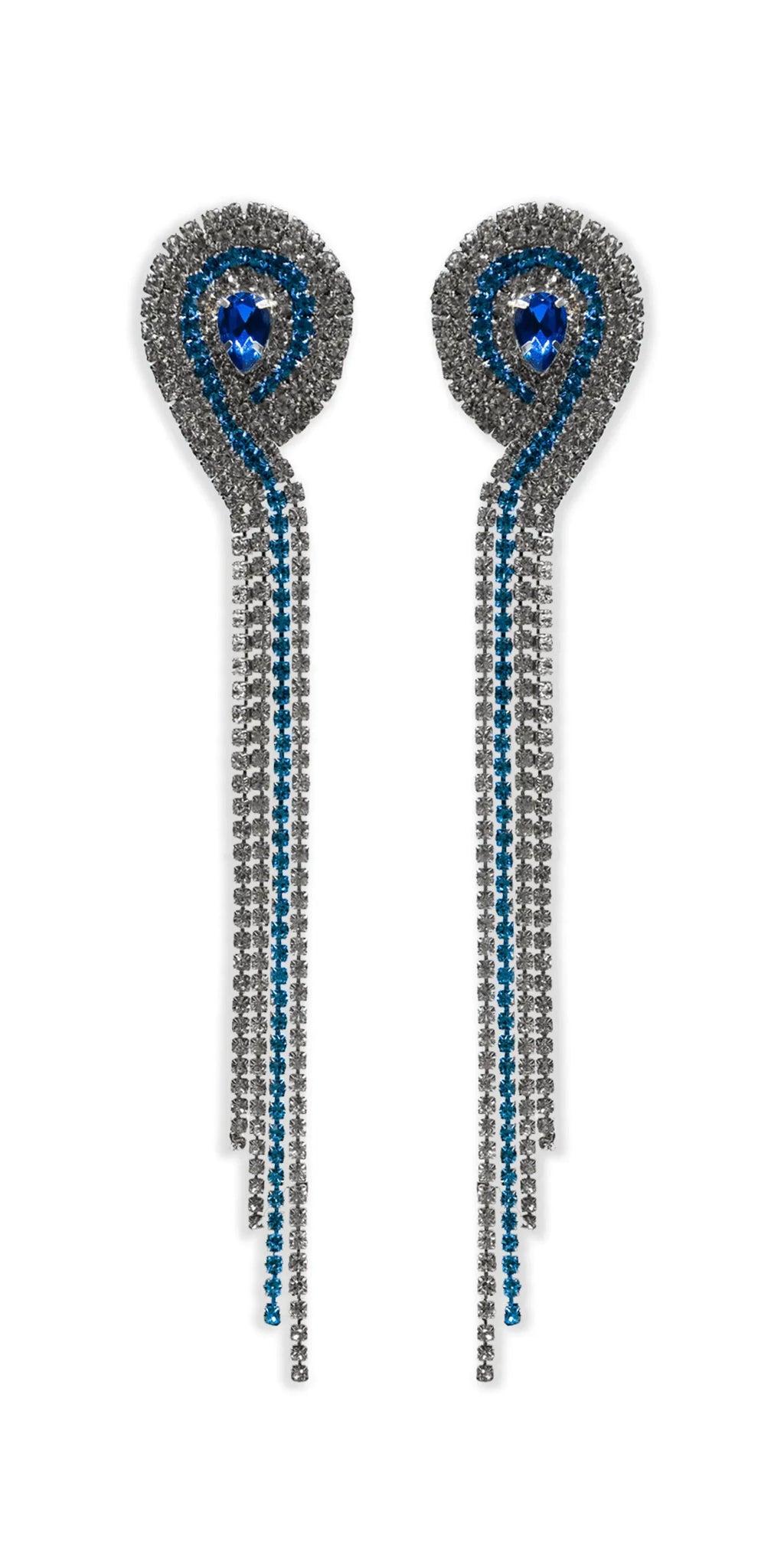 4 Strand Rhinestone Dangle Earrings