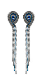 4 Strand Rhinestone Dangle Earrings