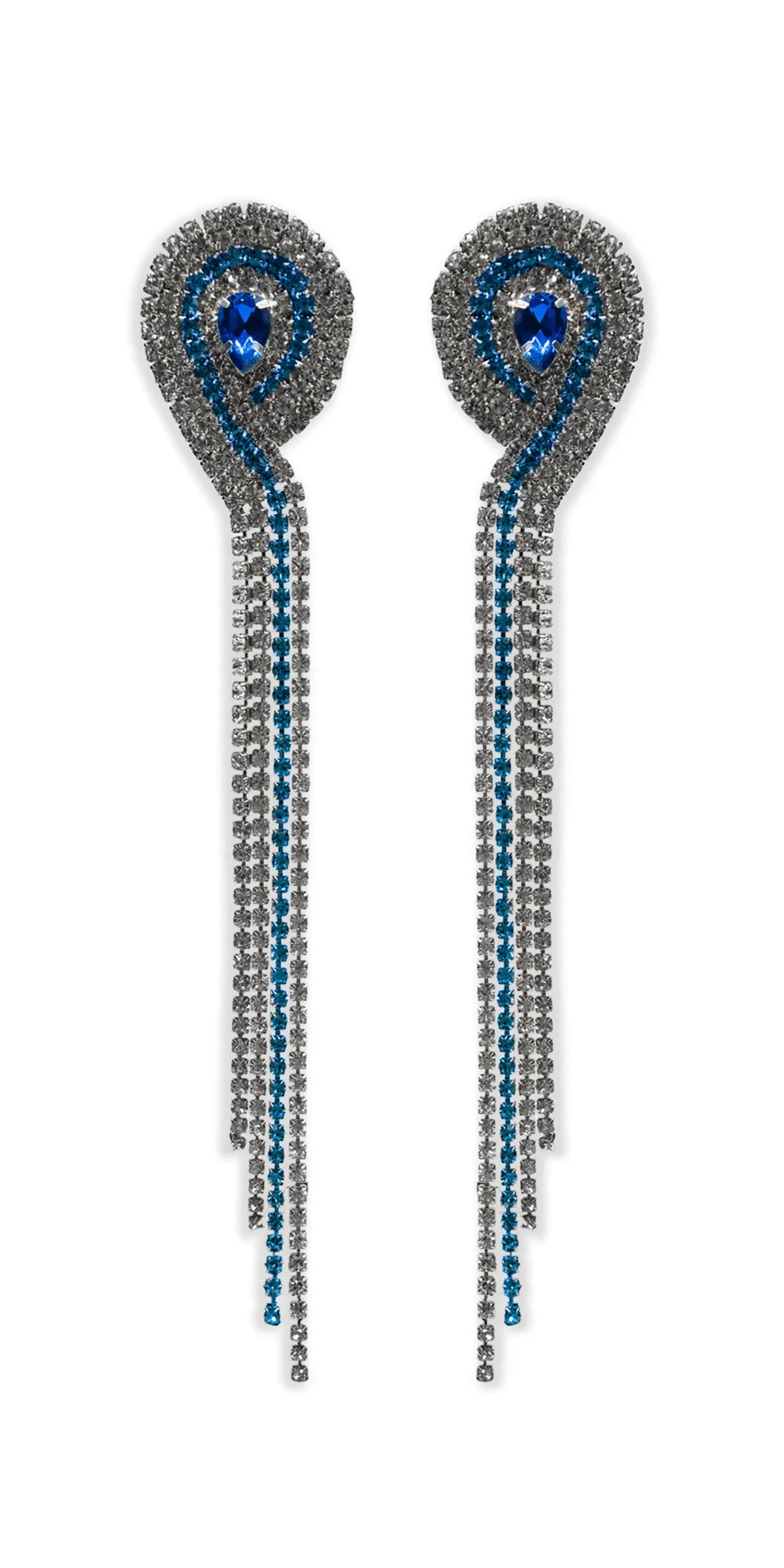 4 Strand Rhinestone Dangle Earrings