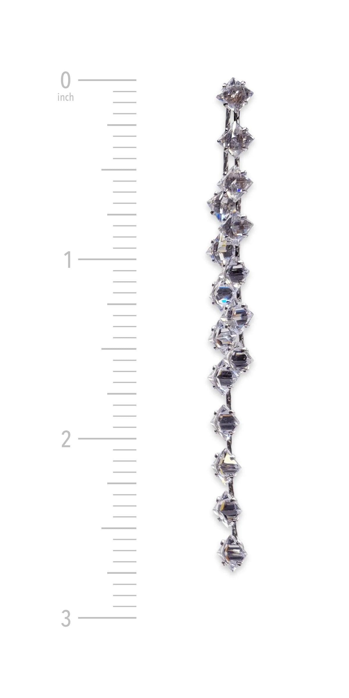 Marquis Rhinestone Double Strand Earrings