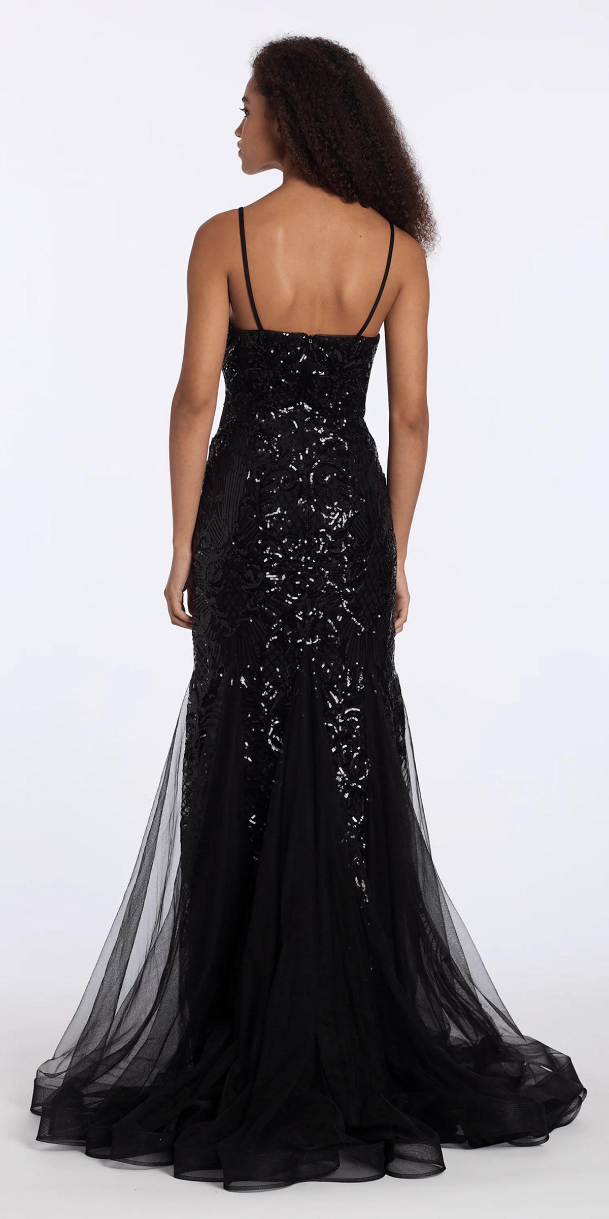 Sweetheart Sequin Corset Trumpet Dress with Mesh Godets