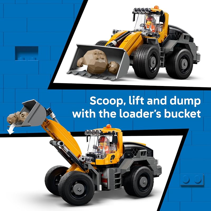 LEGO City Dump Truck Front End Loader 60494 Building Toys for Boys Girls Ages 7 Construction Truck Toy Functional Loader Dump Truck 1132 pieces Gift Idea