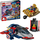 LEGO Marvel Captain America vs Thanos Building Toy Pretend Play Set for Boys Girls Ages 4 Kids Building Blocks W 2 Super Hero Toy Minifigures Gift Idea for Birthdays 76319