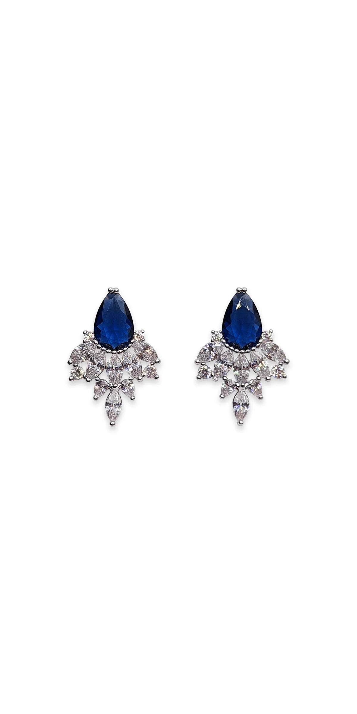 Rhinestone Cluster Teardrop Earrings
