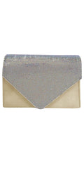 Satin Rhinestone Envelope Handbag