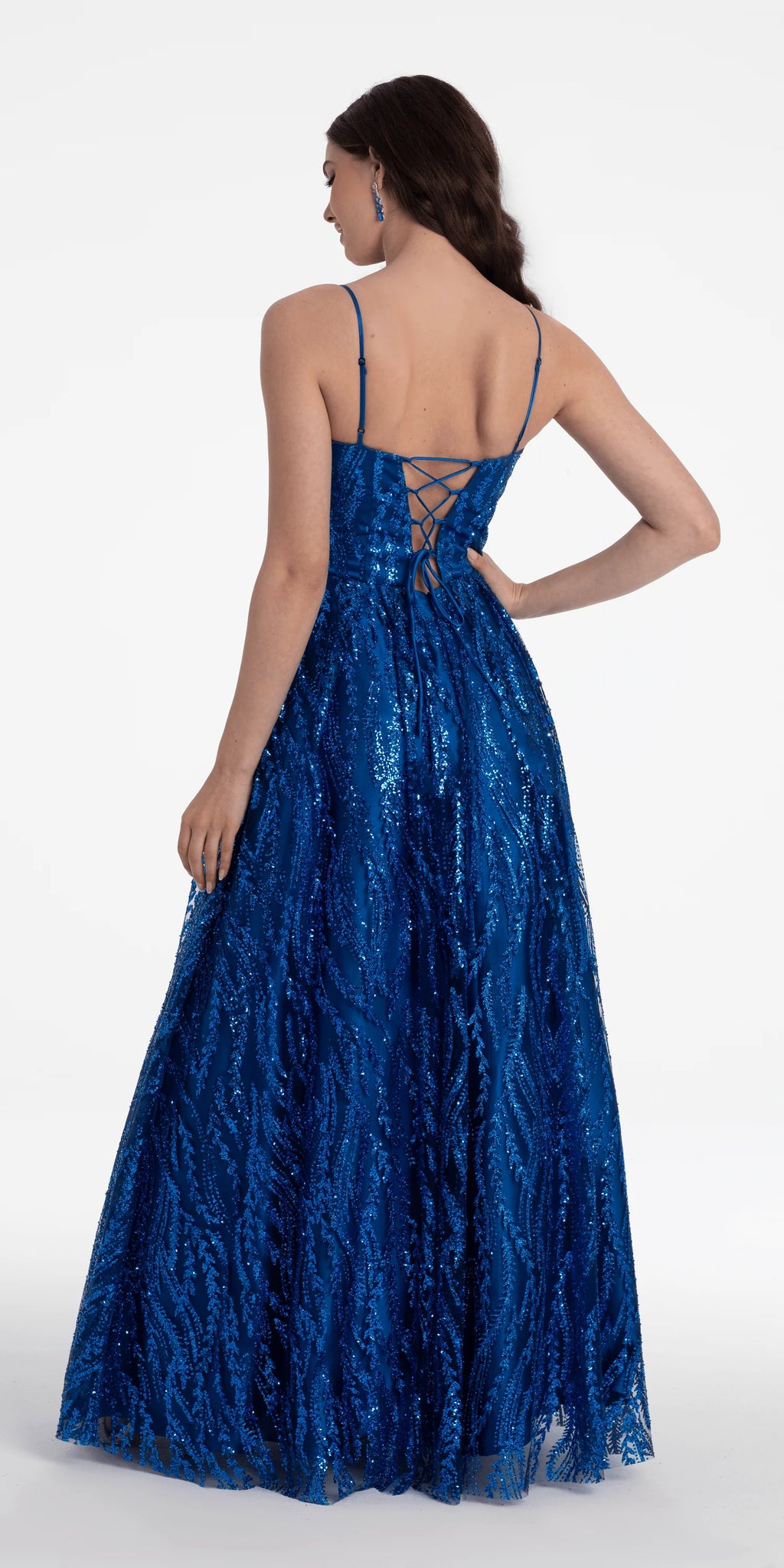 Sweetheart Glitter Mesh Illusion Corset Ballgown