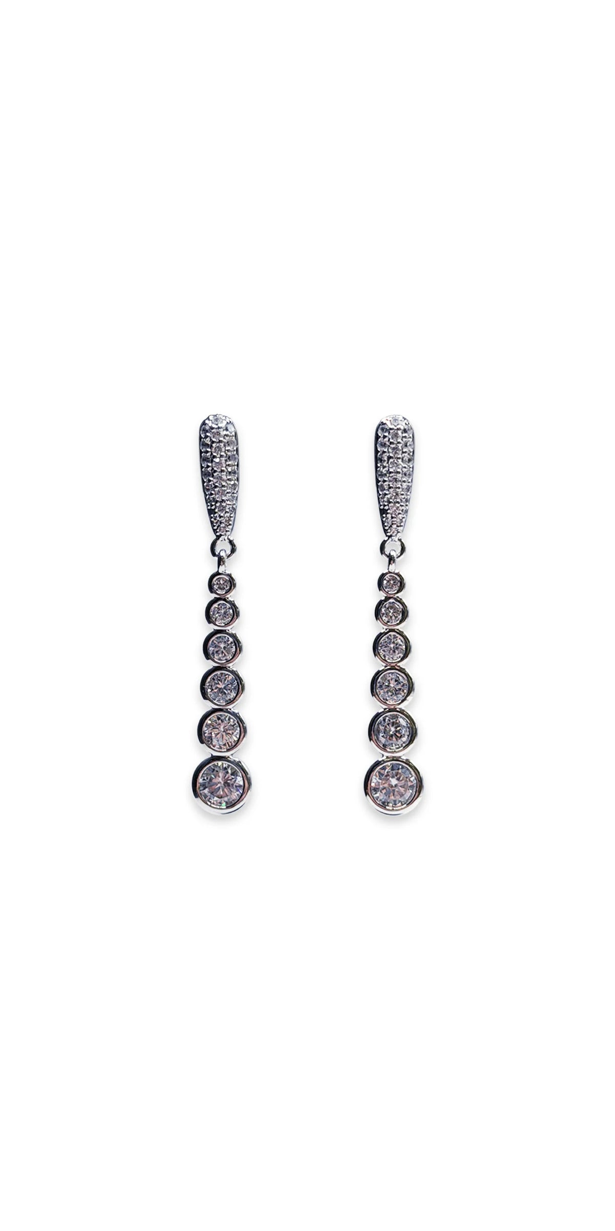 6 Stone Graduated Drop Earrings