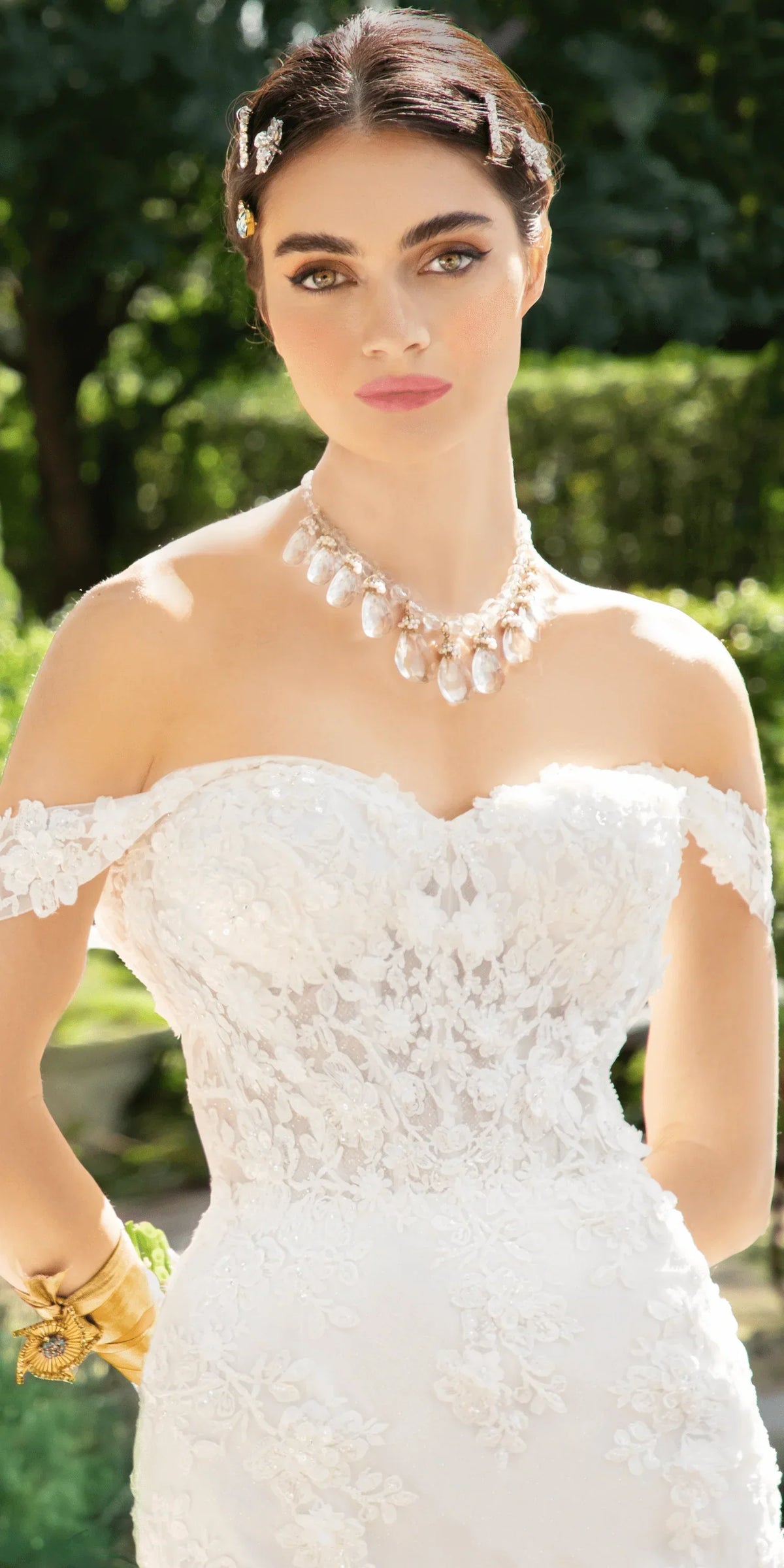 Floral Applique Off the Shoulder Glitter Tulle Mermaid Dress