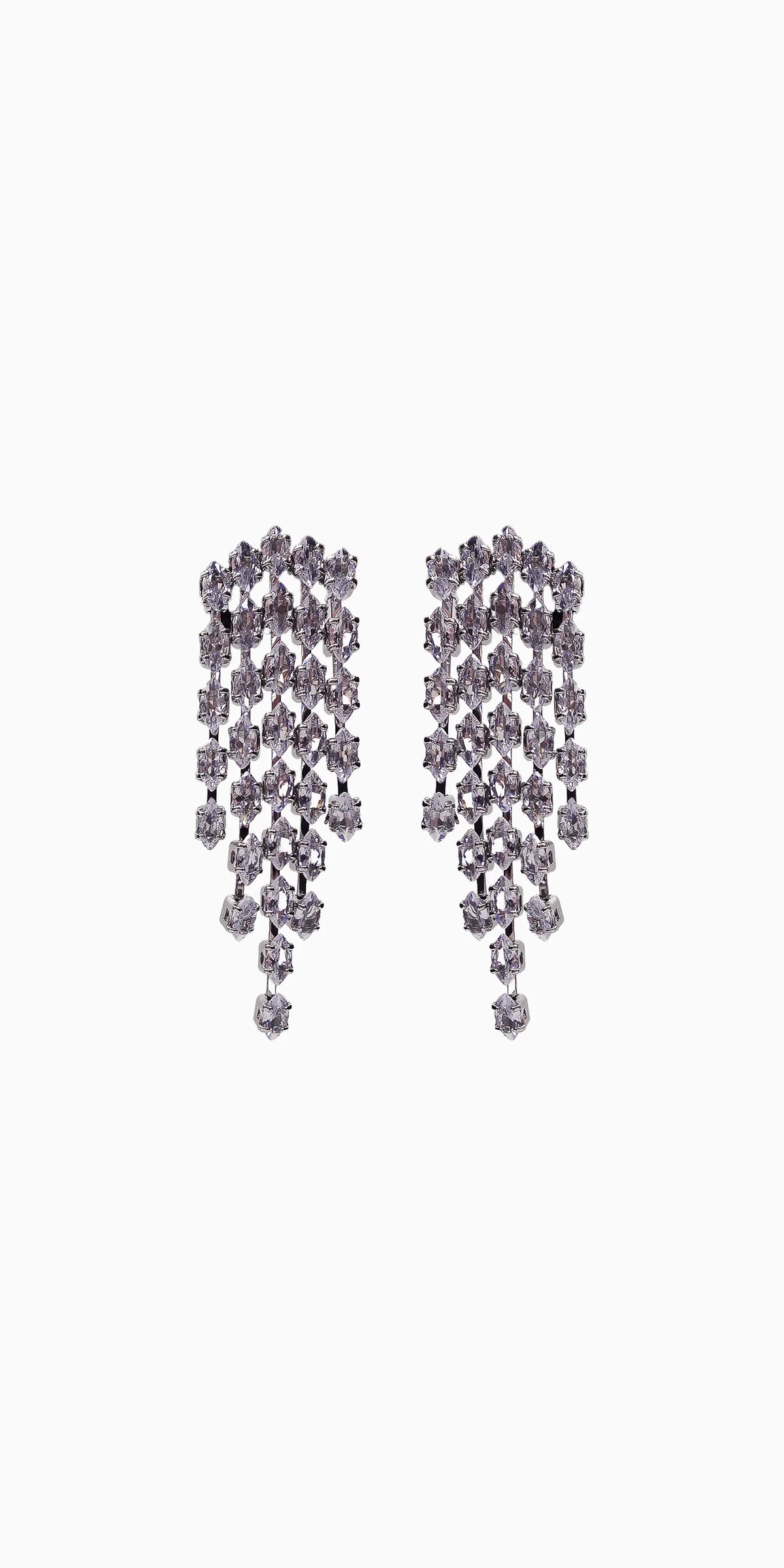 Multi Strand Rhinestone Waterfall Earrings