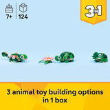 LEGO Creator 3 in 1 Turtle with a Water Lily Flower Building Toy for Girls Boys Kids Build a Chameleon Frog or Turtle Toy Figure Gift Idea for Animal Lovers Ages 7 31377