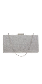Micro Rhinestone and Satin Metal Top Handbag