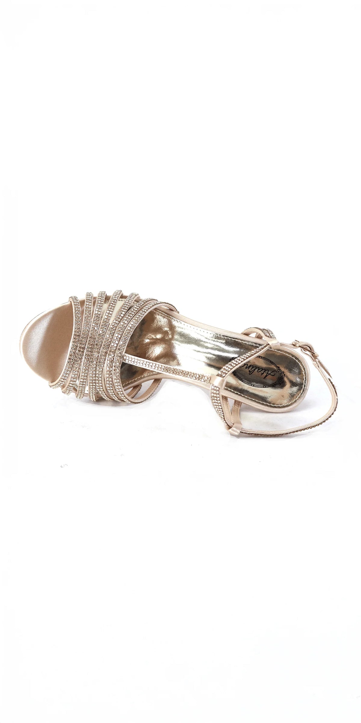 Satin Rhinestone Strappy High Heel Sandal